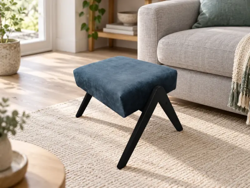 Dark Ivy Stool in a styled home setting